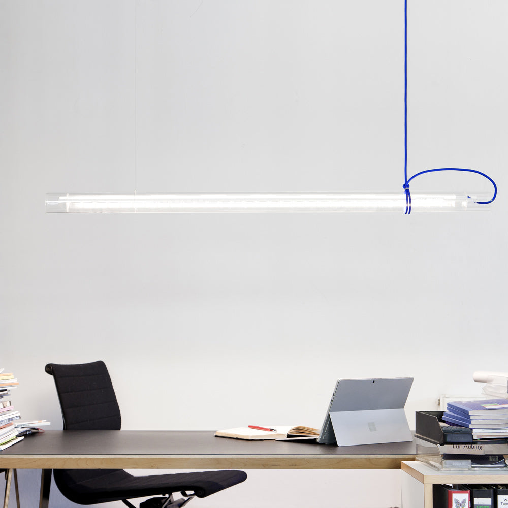 Suspension linéaire LED tubulaire en verre rotatif