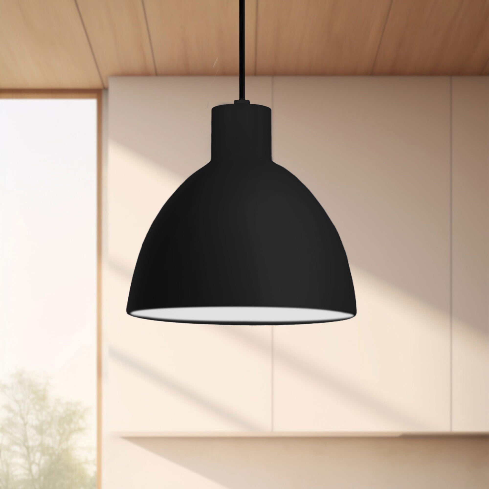 Suspension LED minimaliste dôme acier épais