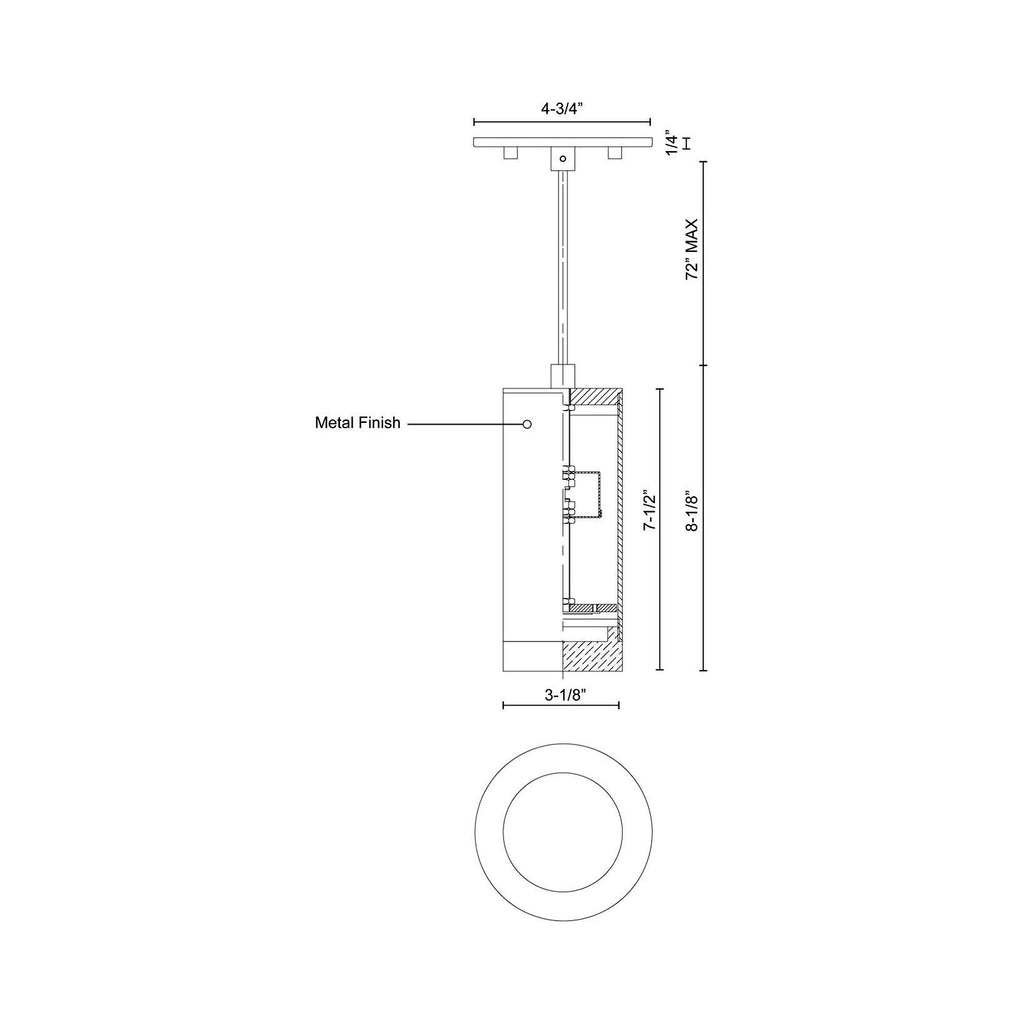 Suspension LED Cylindre en Cristal