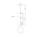 Suspension LED Cylindre en Cristal