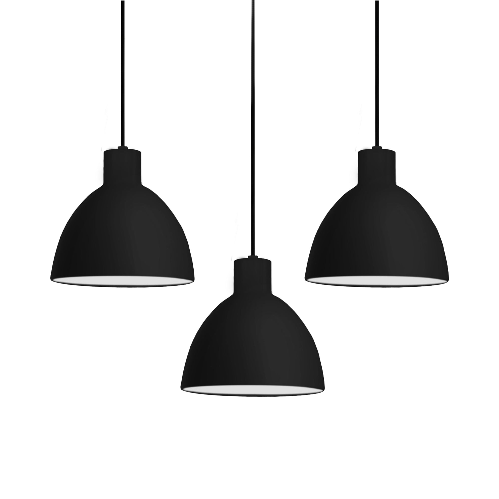 Suspension LED minimaliste dôme acier épais