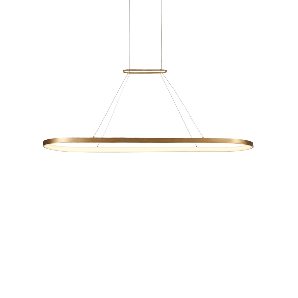 Suspension LED linéaire ovale en aluminium et diffuseur acrylique