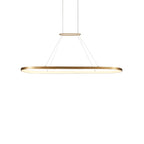 Suspension LED linéaire ovale en aluminium et diffuseur acrylique