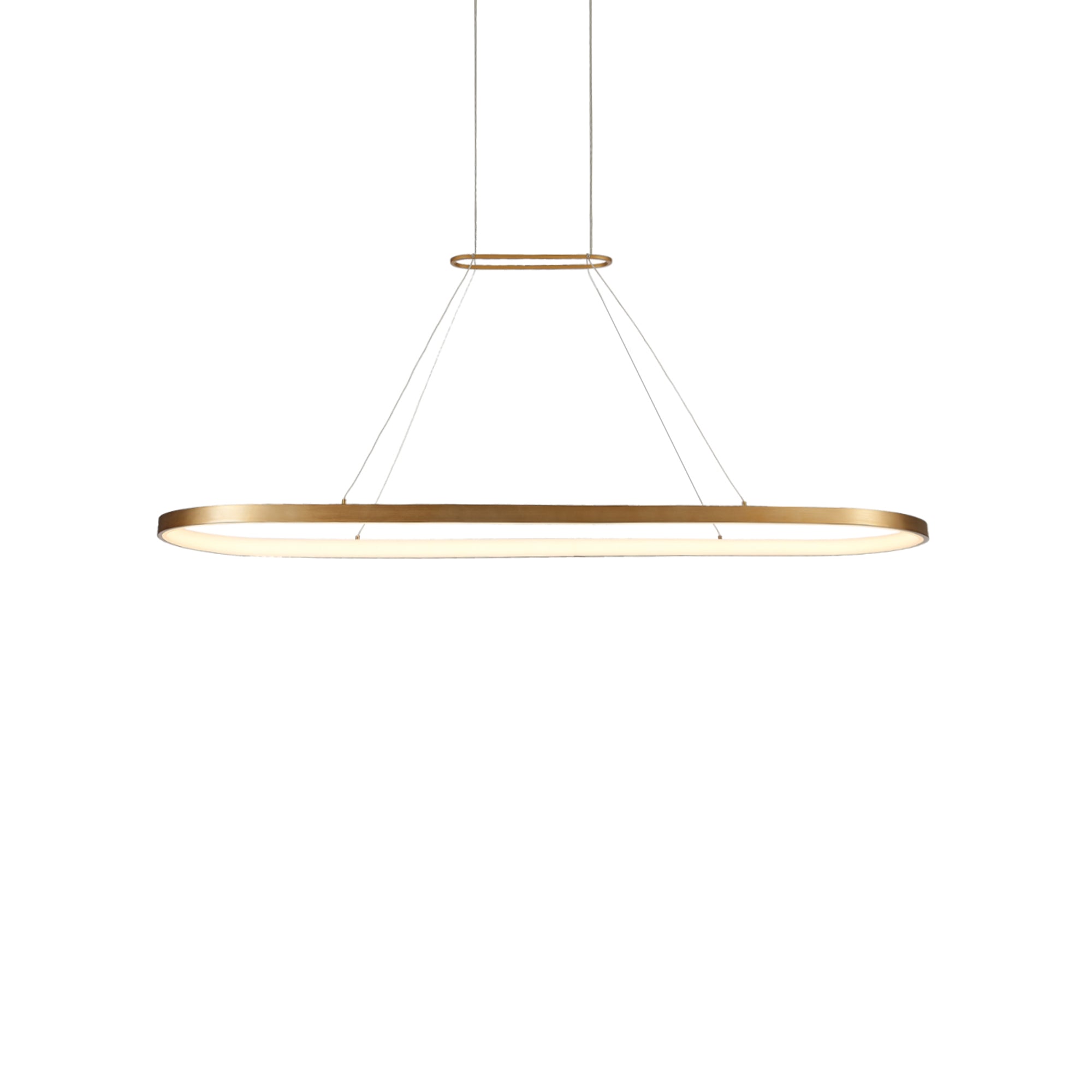 Suspension LED linéaire ovale en aluminium et diffuseur acrylique