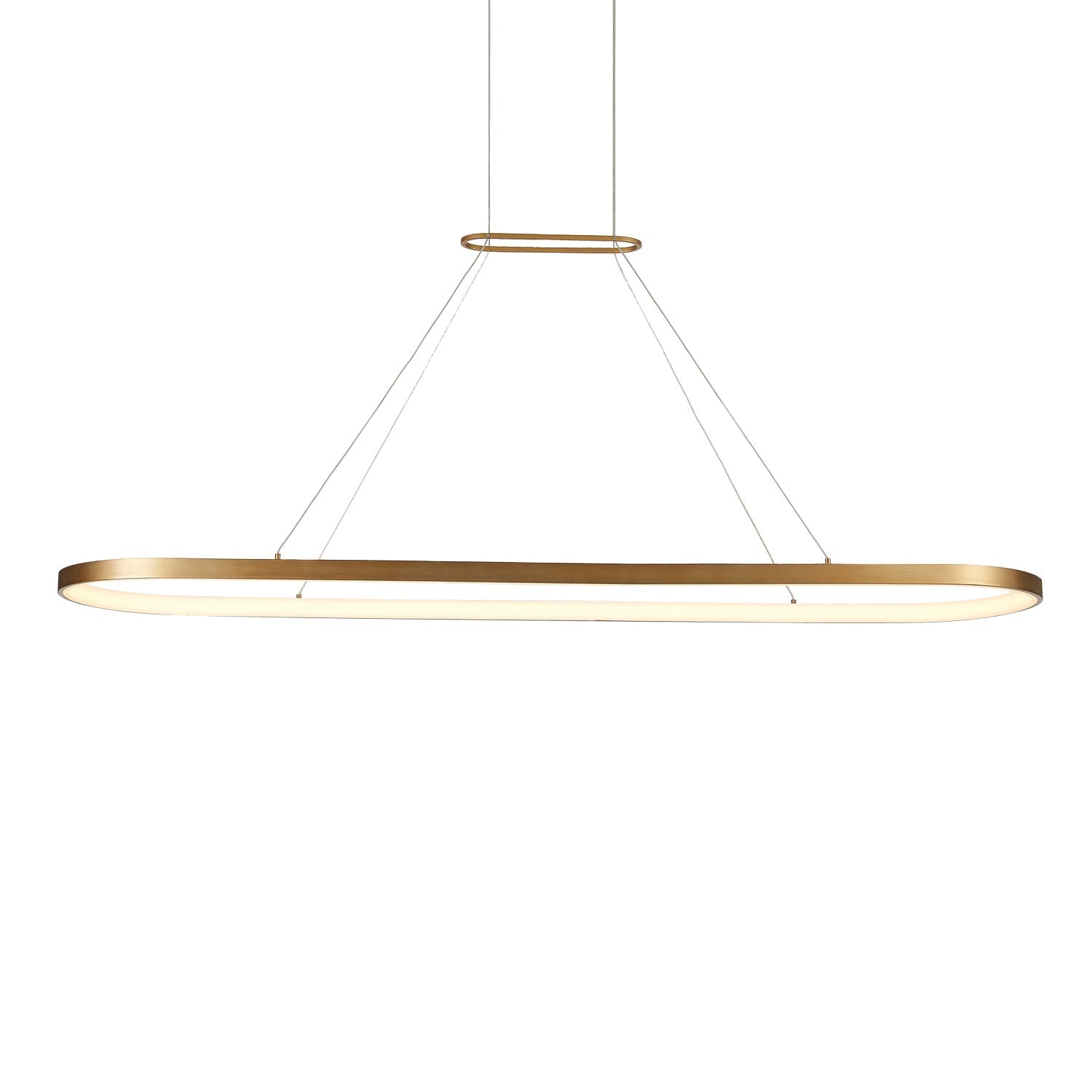 Suspension LED linéaire ovale en aluminium et diffuseur acrylique