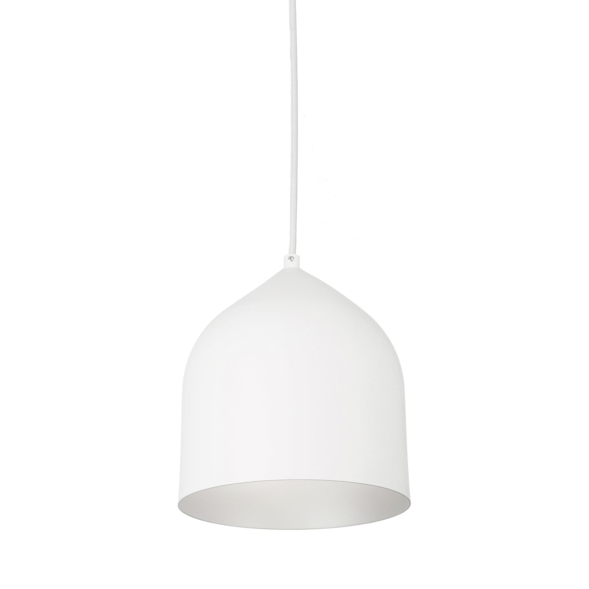 Suspension minimaliste en dôme d'aluminium filé, style ferme