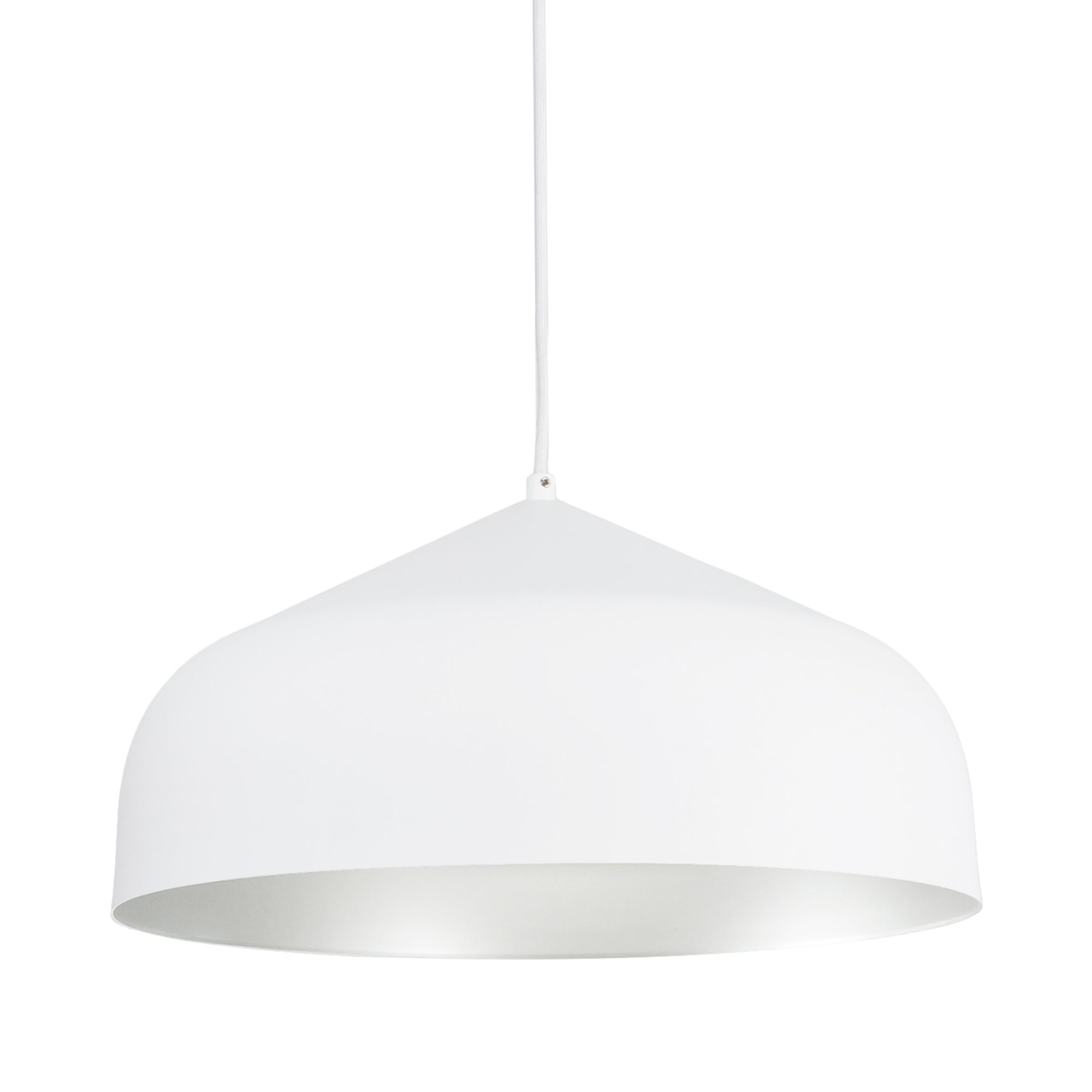 Suspension minimaliste en dôme d'aluminium filé, style ferme