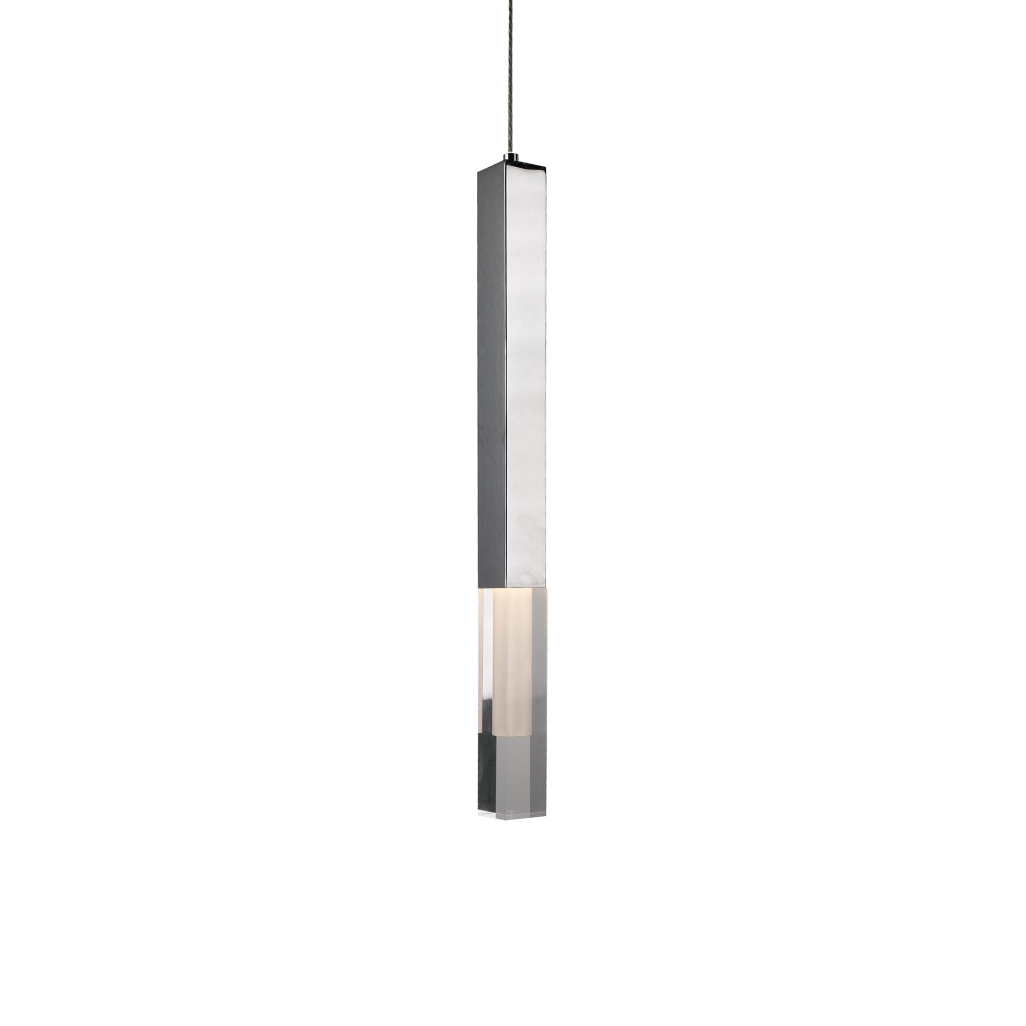 Suspension linéaire LED acrylique effet quartz