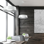 Suspension LED en aluminium en forme de tambour