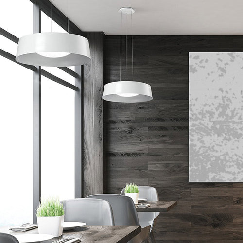 Suspension LED en aluminium en forme de tambour