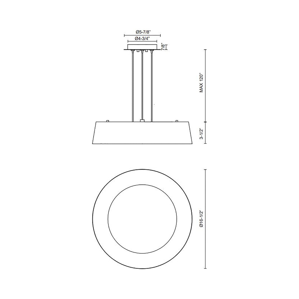 Suspension LED en aluminium en forme de tambour