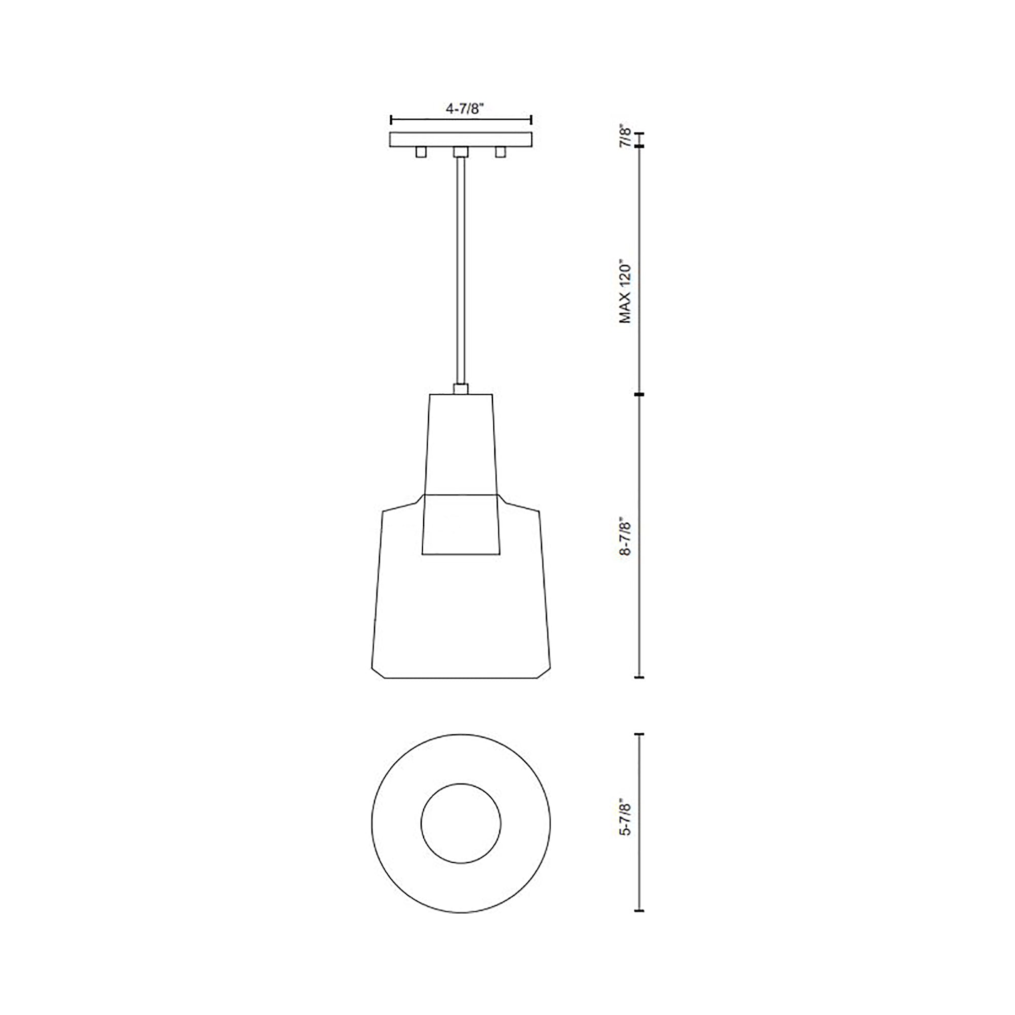 Suspension LED en métal avec base en béton et cylindre en verre
