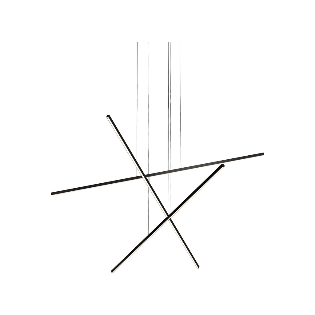 Suspension linéaire LED multi-barres en aluminium et acrylique