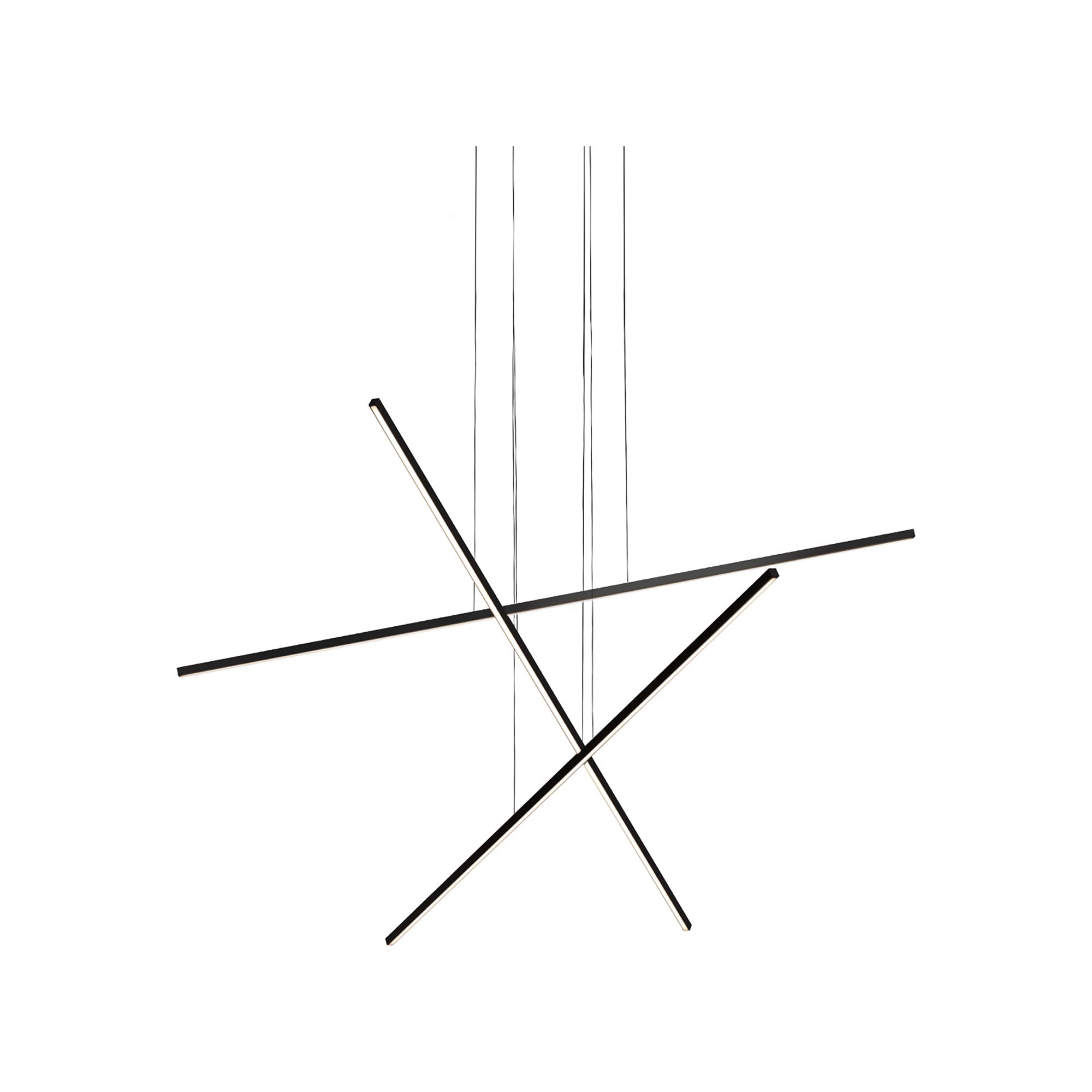 Suspension linéaire LED multi-barres en aluminium et acrylique