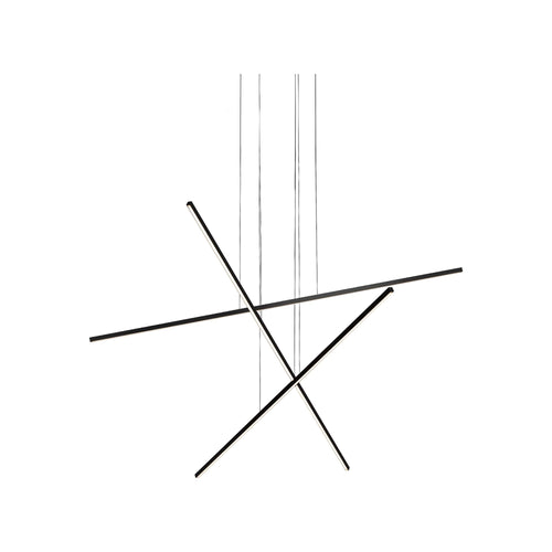 Suspension linéaire LED multi-barres en aluminium et acrylique