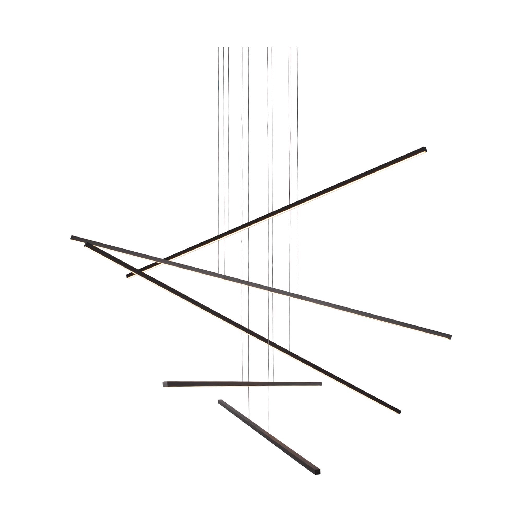 Suspension linéaire LED multi-barres en aluminium et acrylique