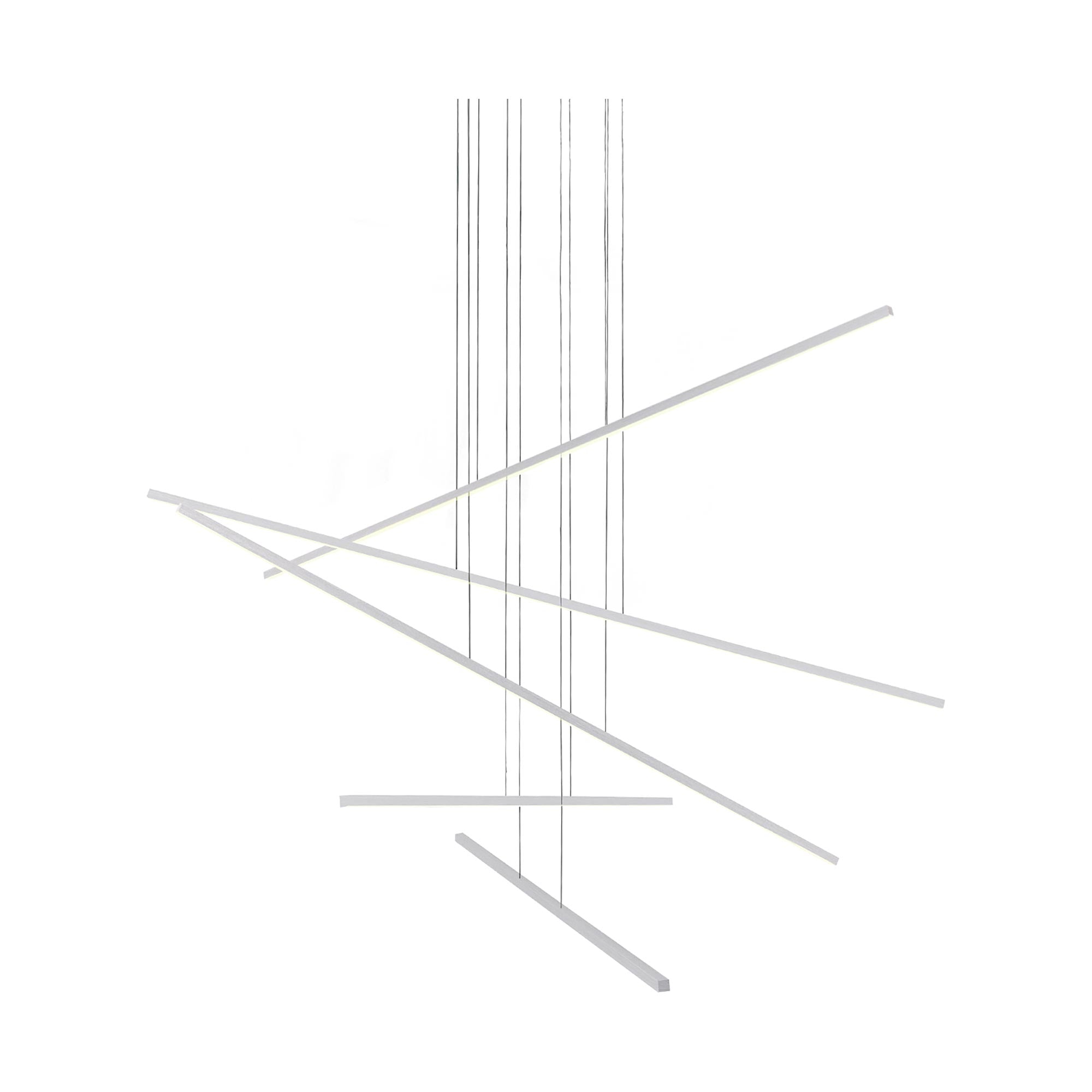 Suspension linéaire LED multi-barres en aluminium et acrylique