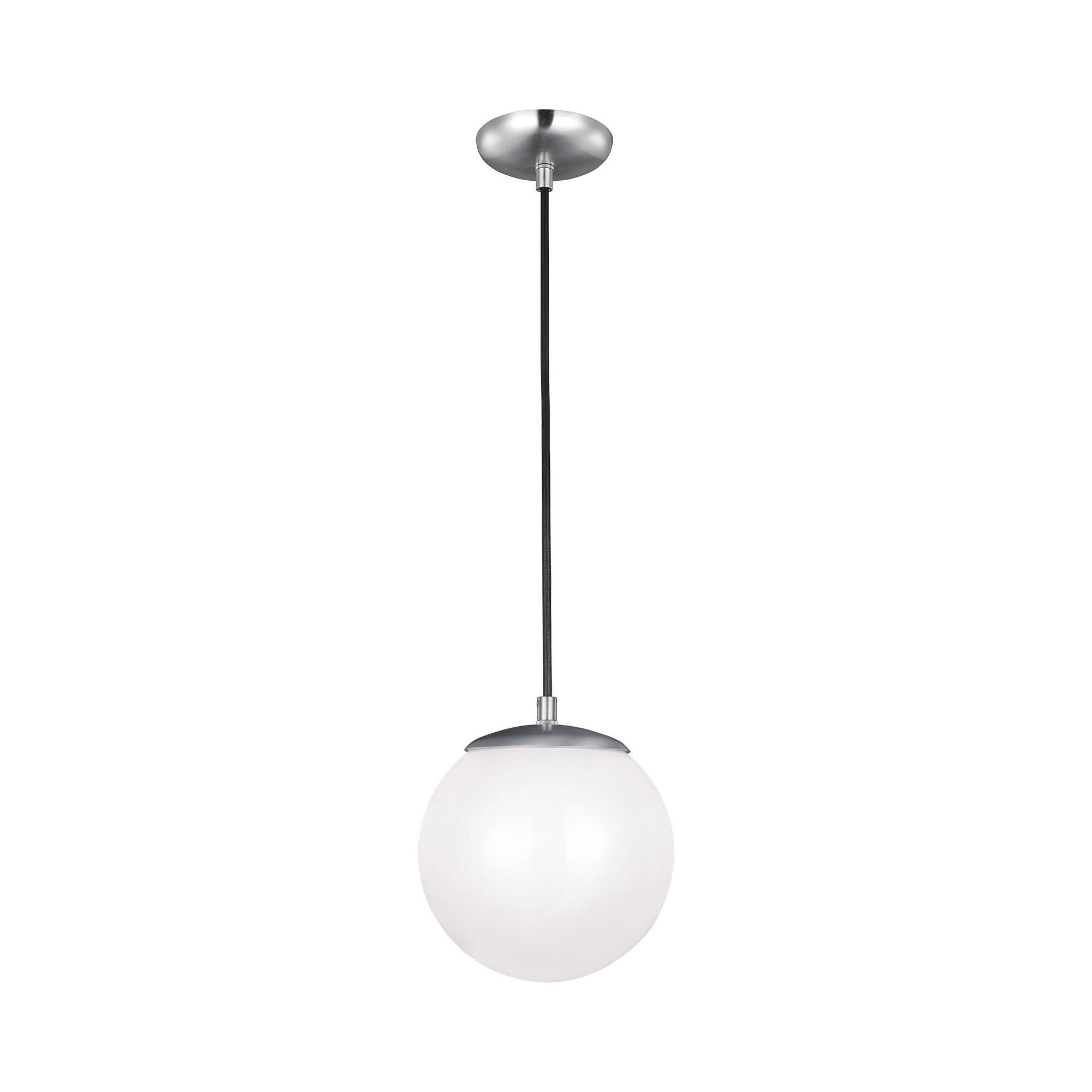 Suspension Globe en aluminium et verre avec cordon en tissu réglable