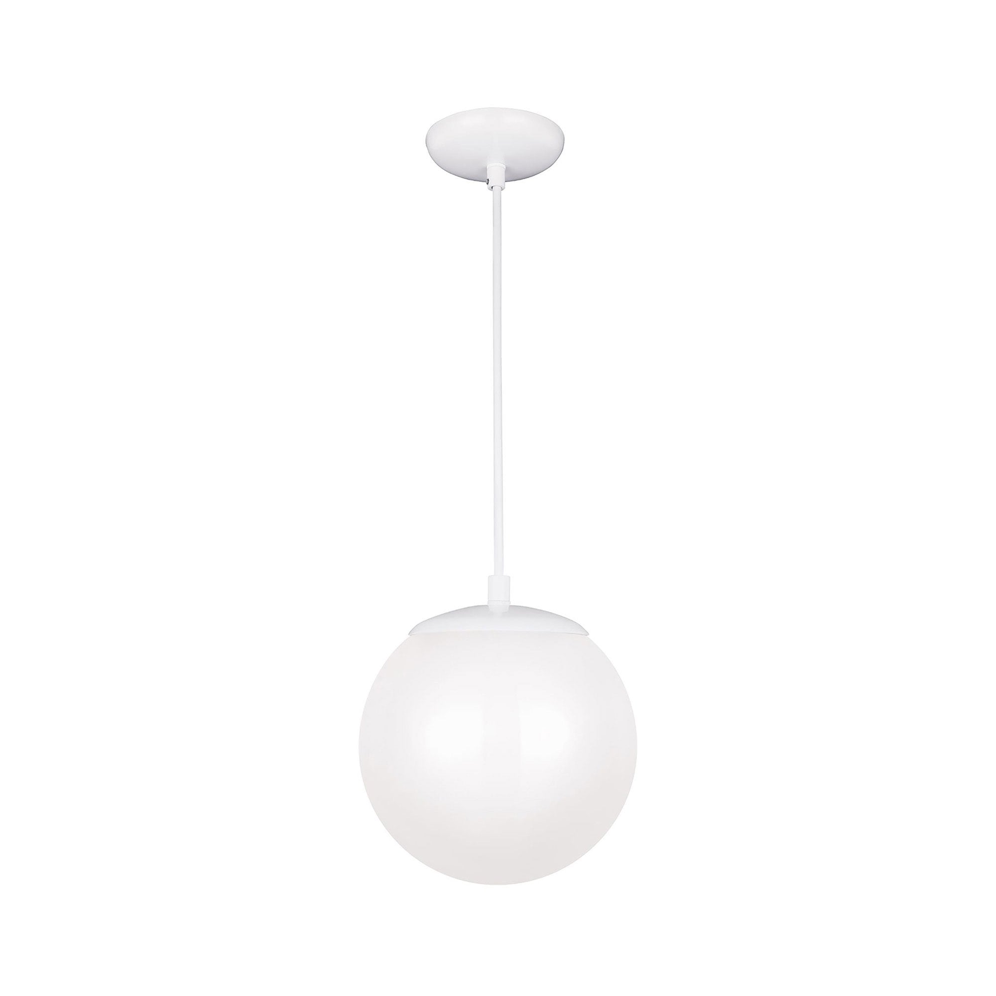 Suspension Globe en aluminium et verre avec cordon en tissu réglable