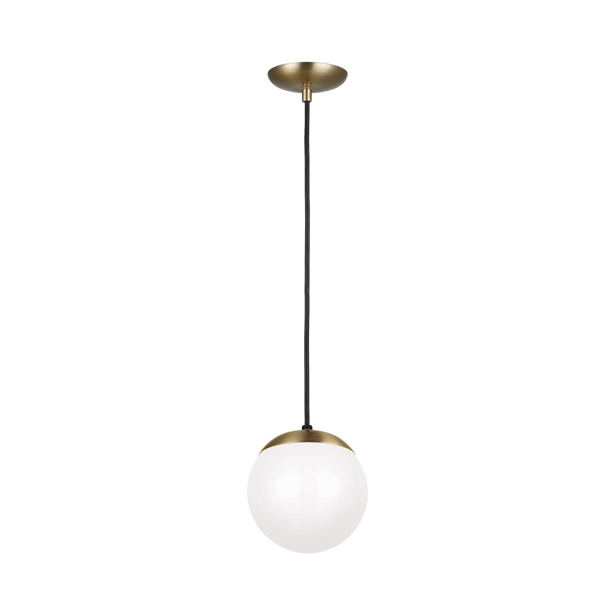 Suspension Globe en aluminium et verre avec cordon en tissu réglable
