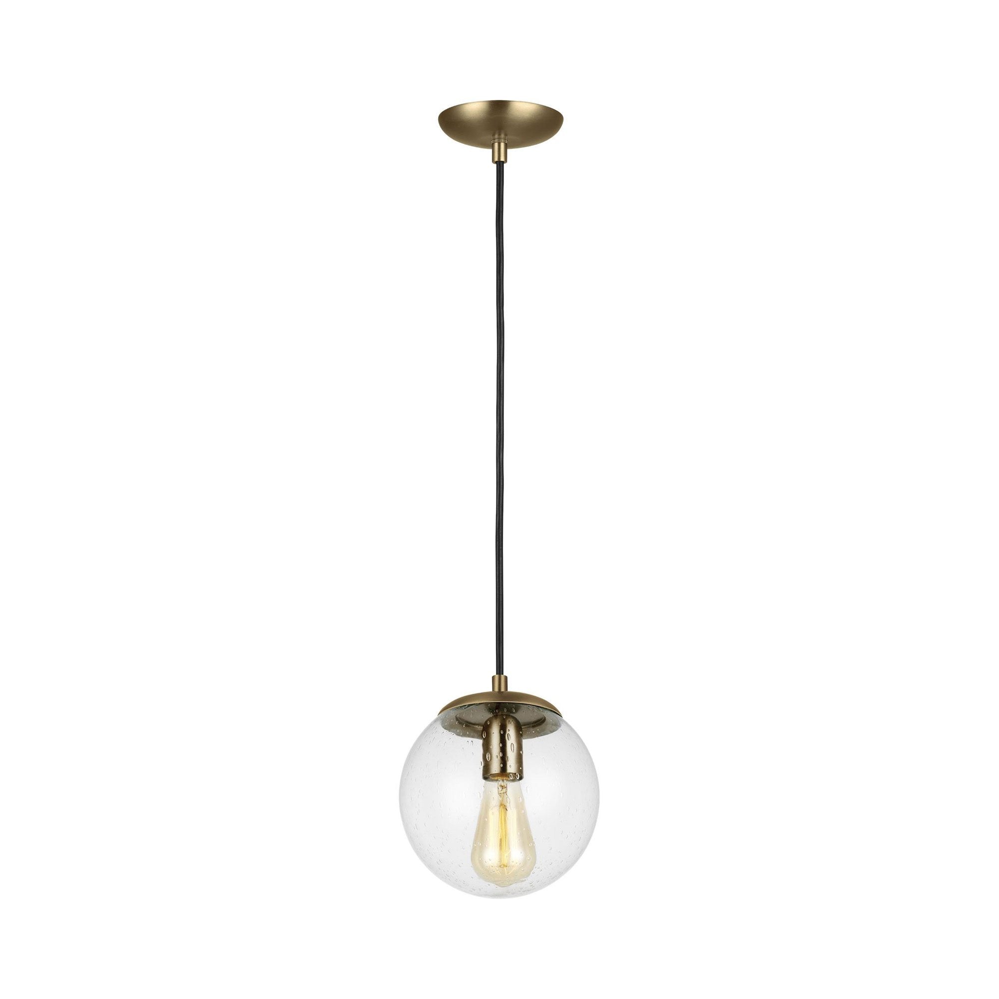 Suspension Globe en aluminium et verre avec cordon en tissu réglable