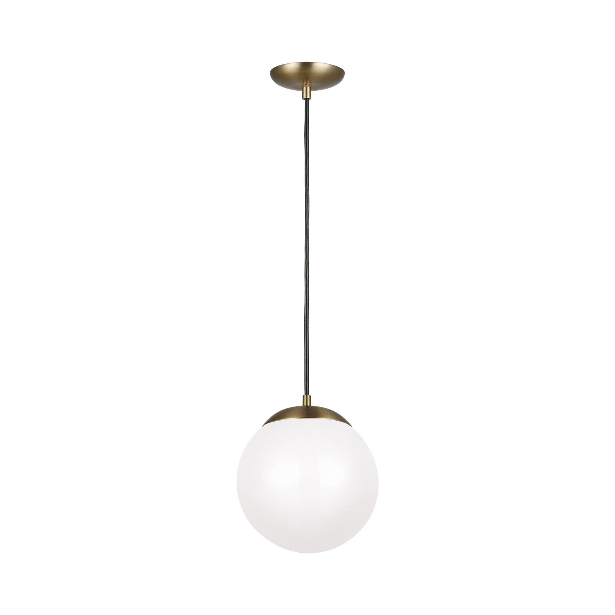 Suspension Globe en aluminium et verre avec cordon en tissu réglable