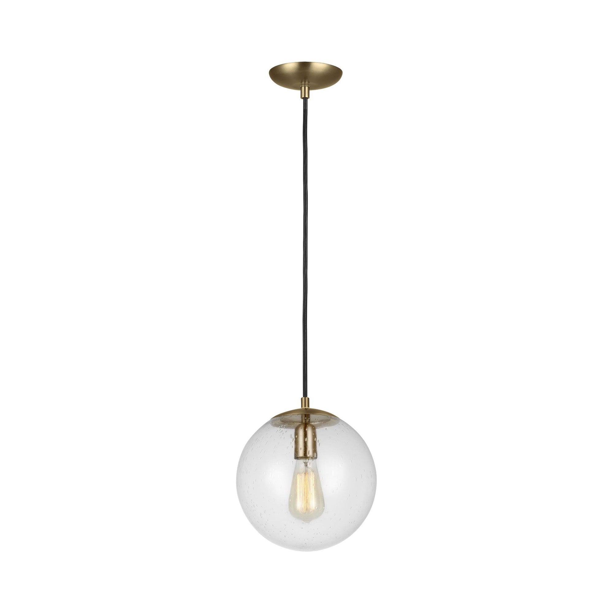 Suspension Globe en aluminium et verre avec cordon en tissu réglable