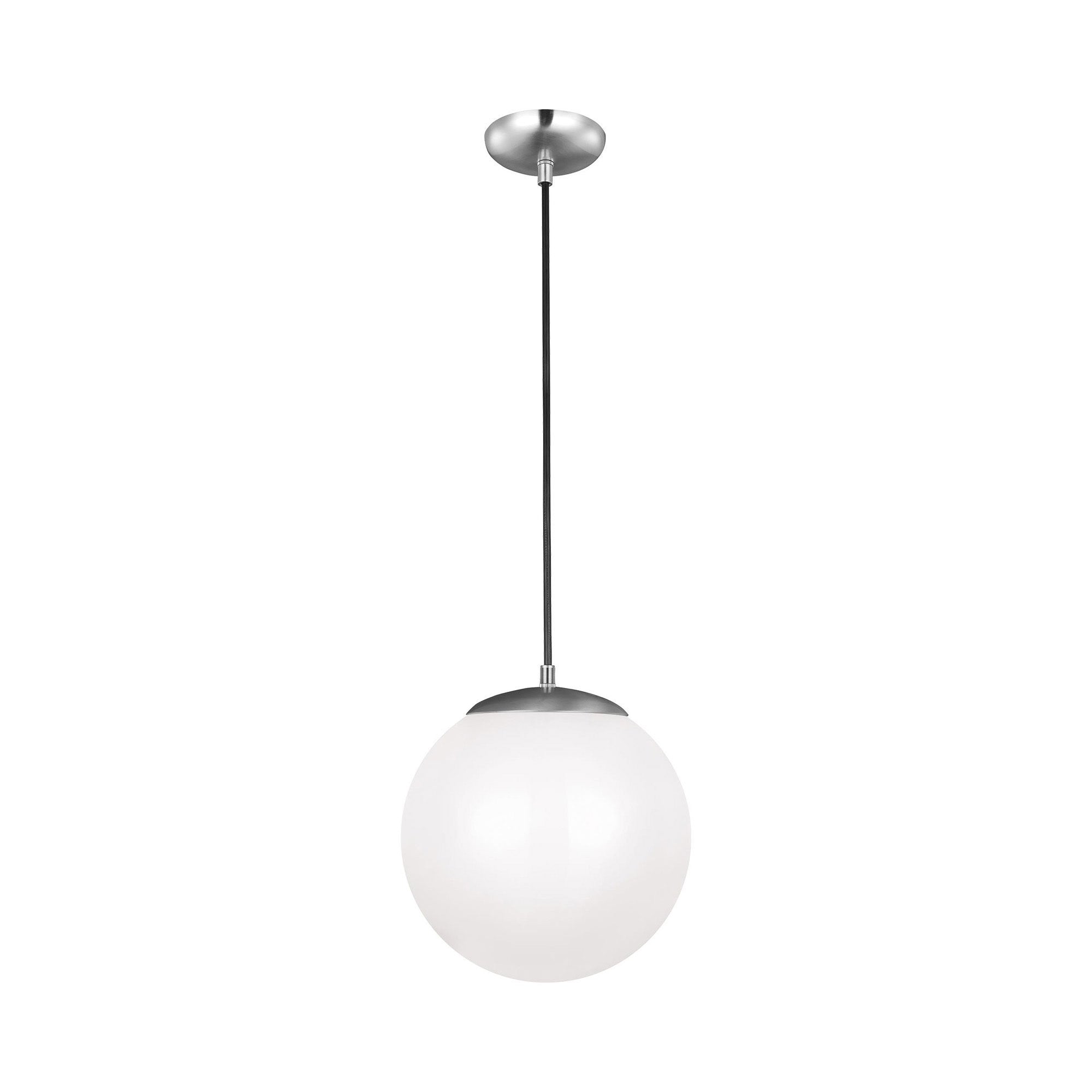 Suspension Globe en aluminium et verre avec cordon en tissu réglable