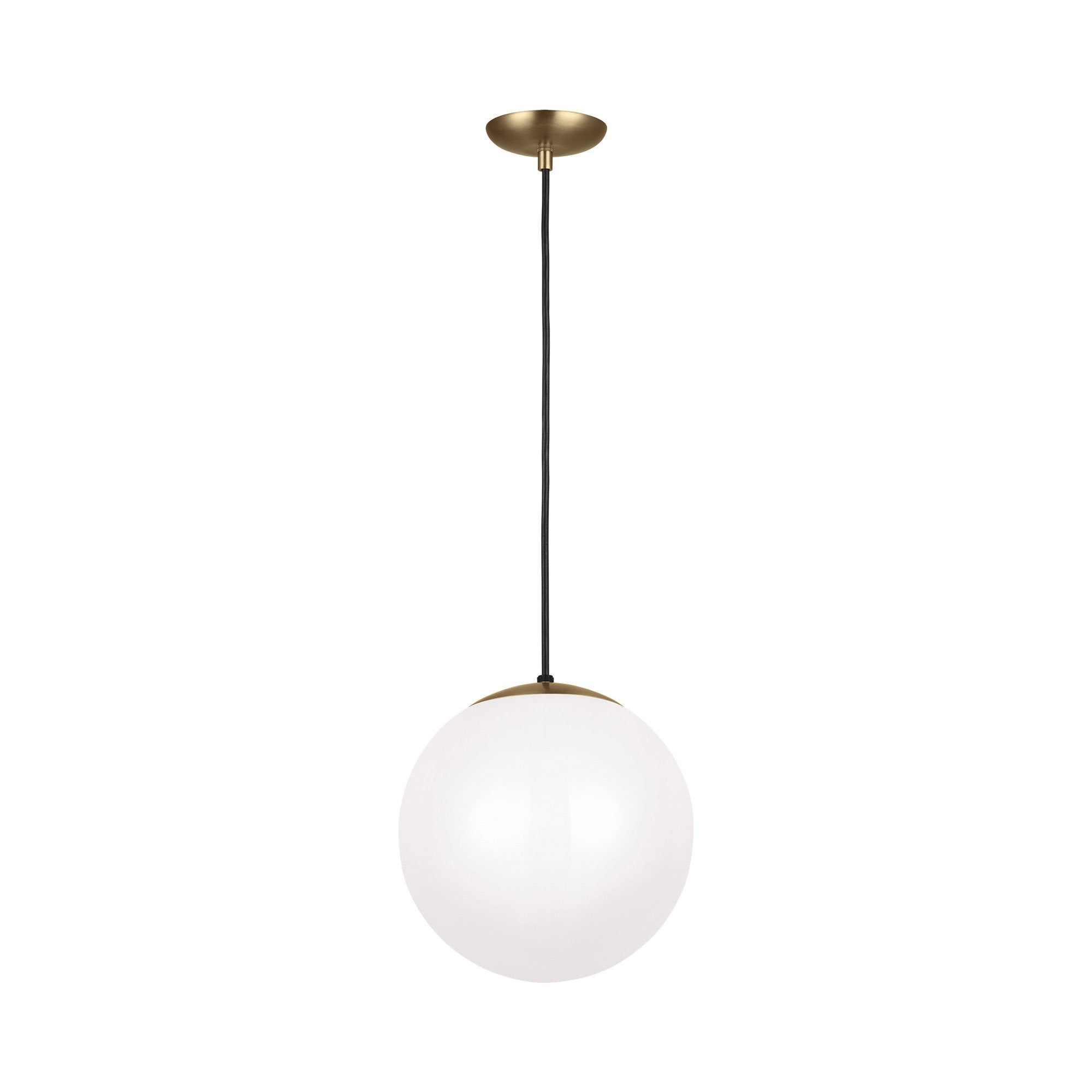 Suspension Globe en aluminium et verre avec cordon en tissu réglable