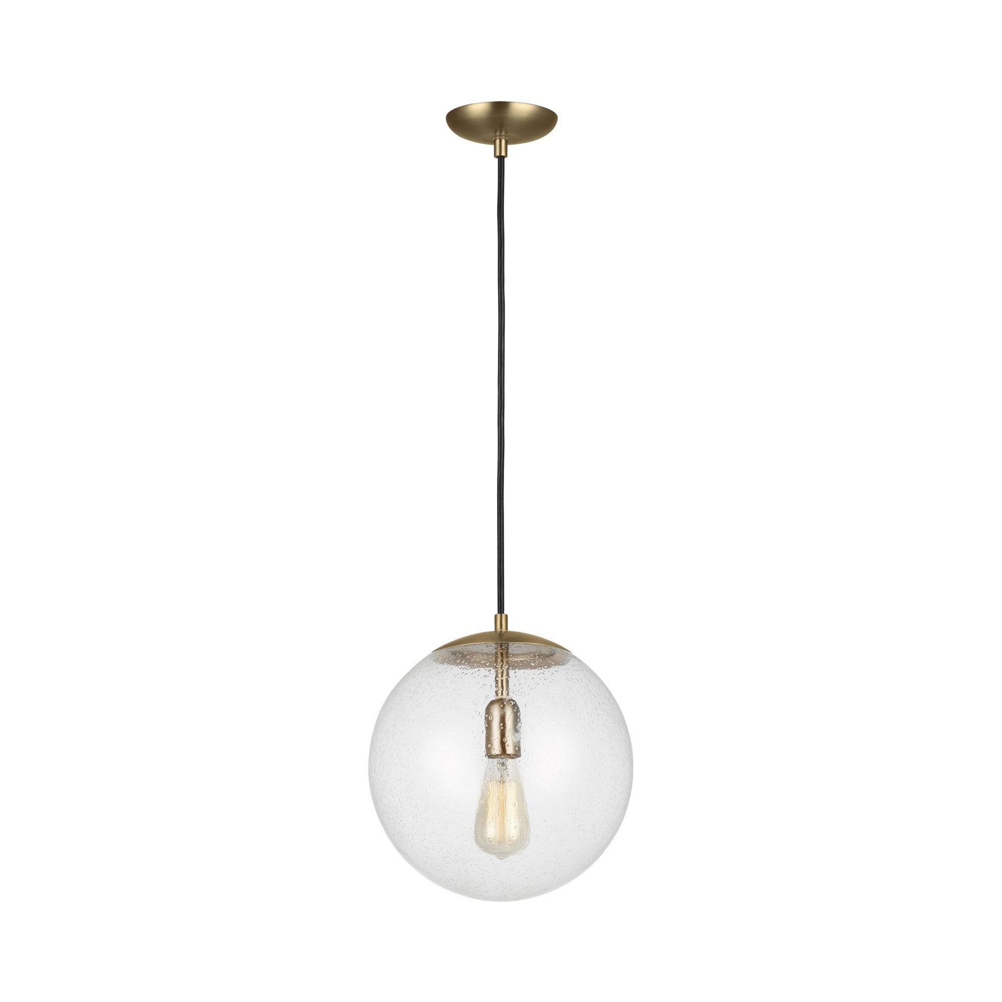 Suspension Globe en aluminium et verre avec cordon en tissu réglable