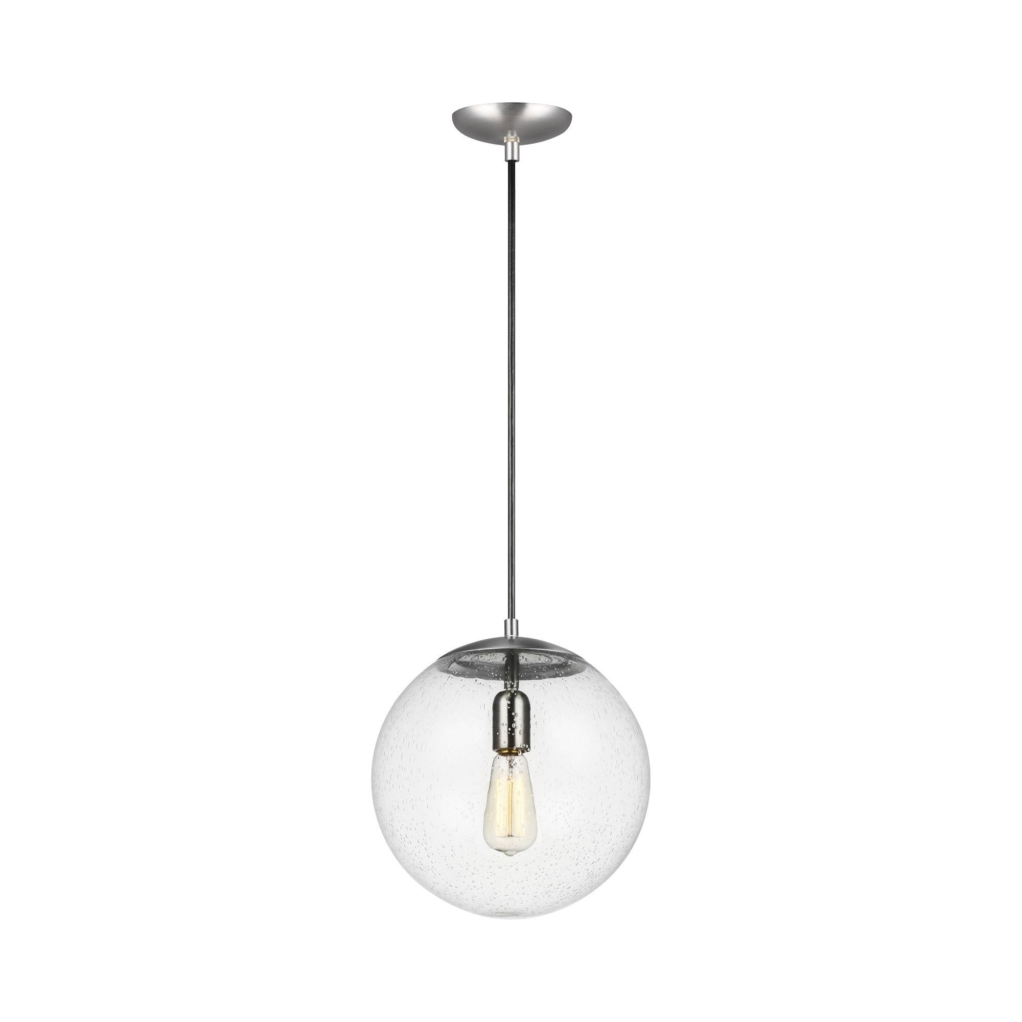 Suspension Globe en aluminium et verre avec cordon en tissu réglable