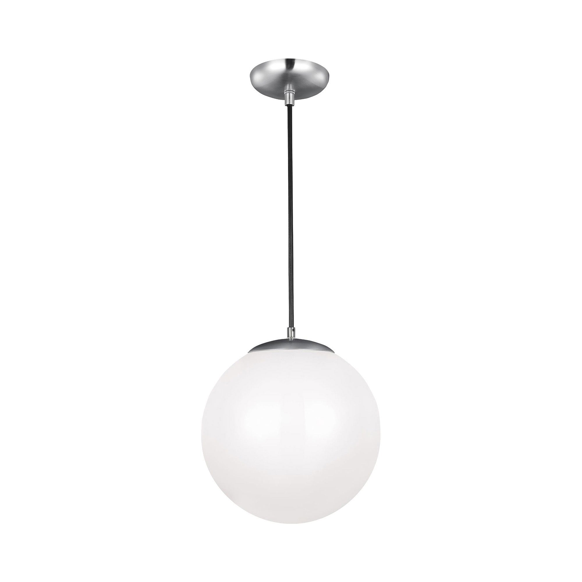 Suspension Globe en aluminium et verre avec cordon en tissu réglable