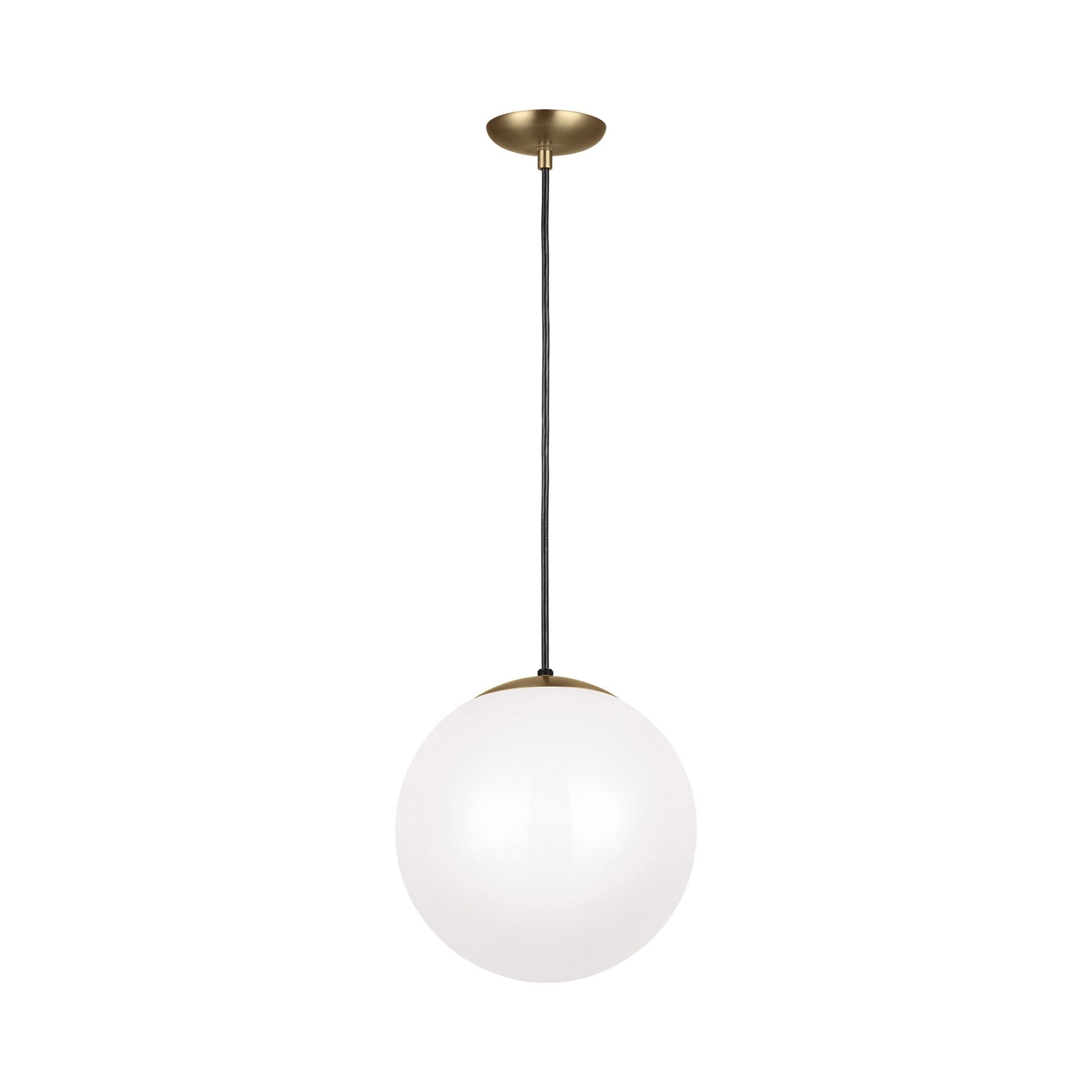 Suspension Globe en aluminium et verre avec cordon en tissu réglable