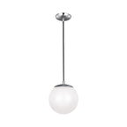 Suspension Globe en aluminium et verre avec cordon en tissu réglable
