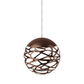 Suspension LED boule de verre en métal découpé au laser
