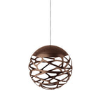 Suspension LED boule de verre en métal découpé au laser