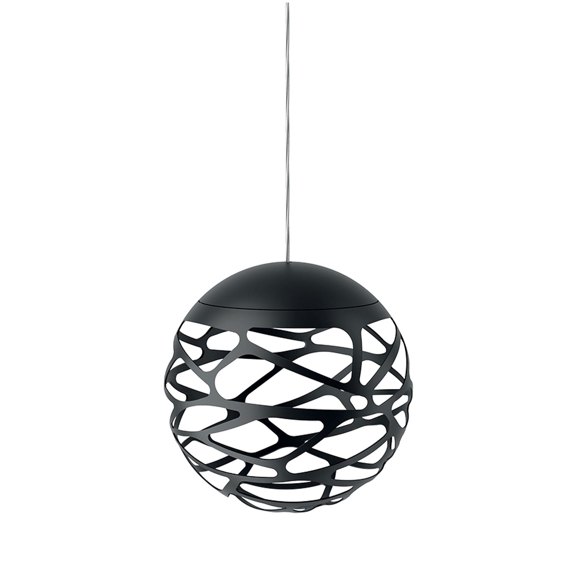 Suspension LED boule de verre en métal découpé au laser