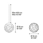 Suspension LED boule de verre en métal découpé au laser