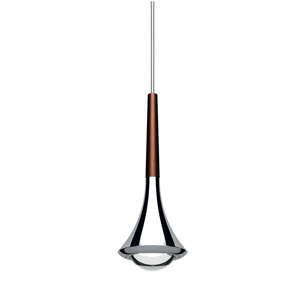Suspension LED en métal conique avec lentille convexe Rain