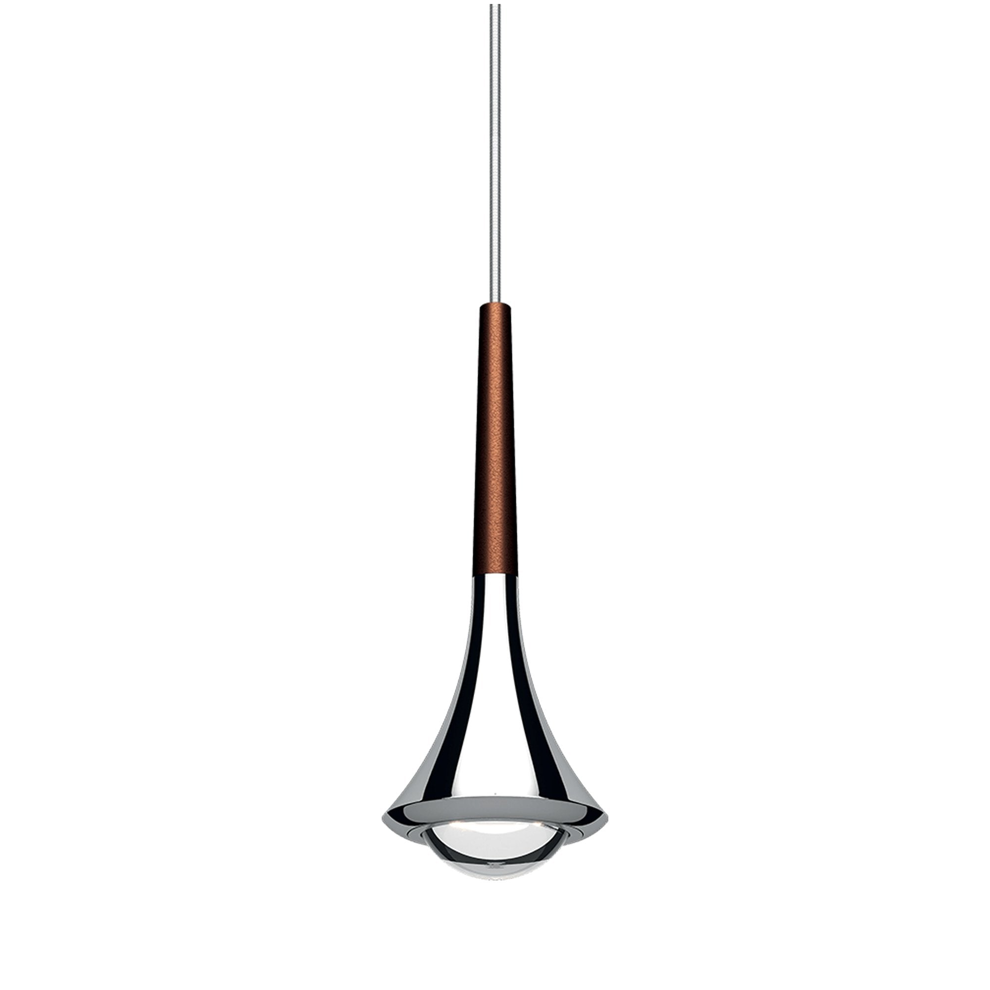 Suspension LED en métal conique avec lentille convexe Rain