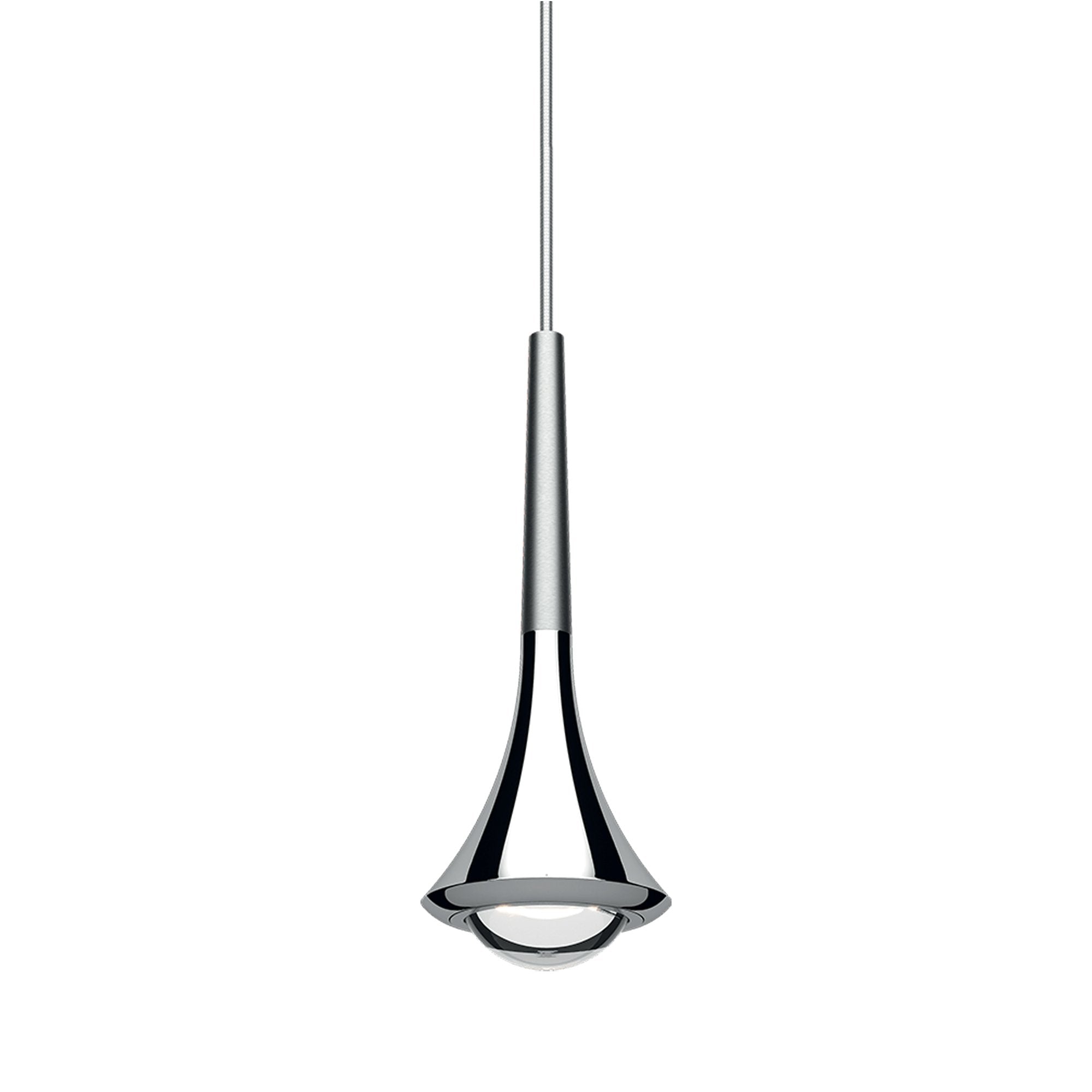 Suspension LED en métal conique avec lentille convexe Rain
