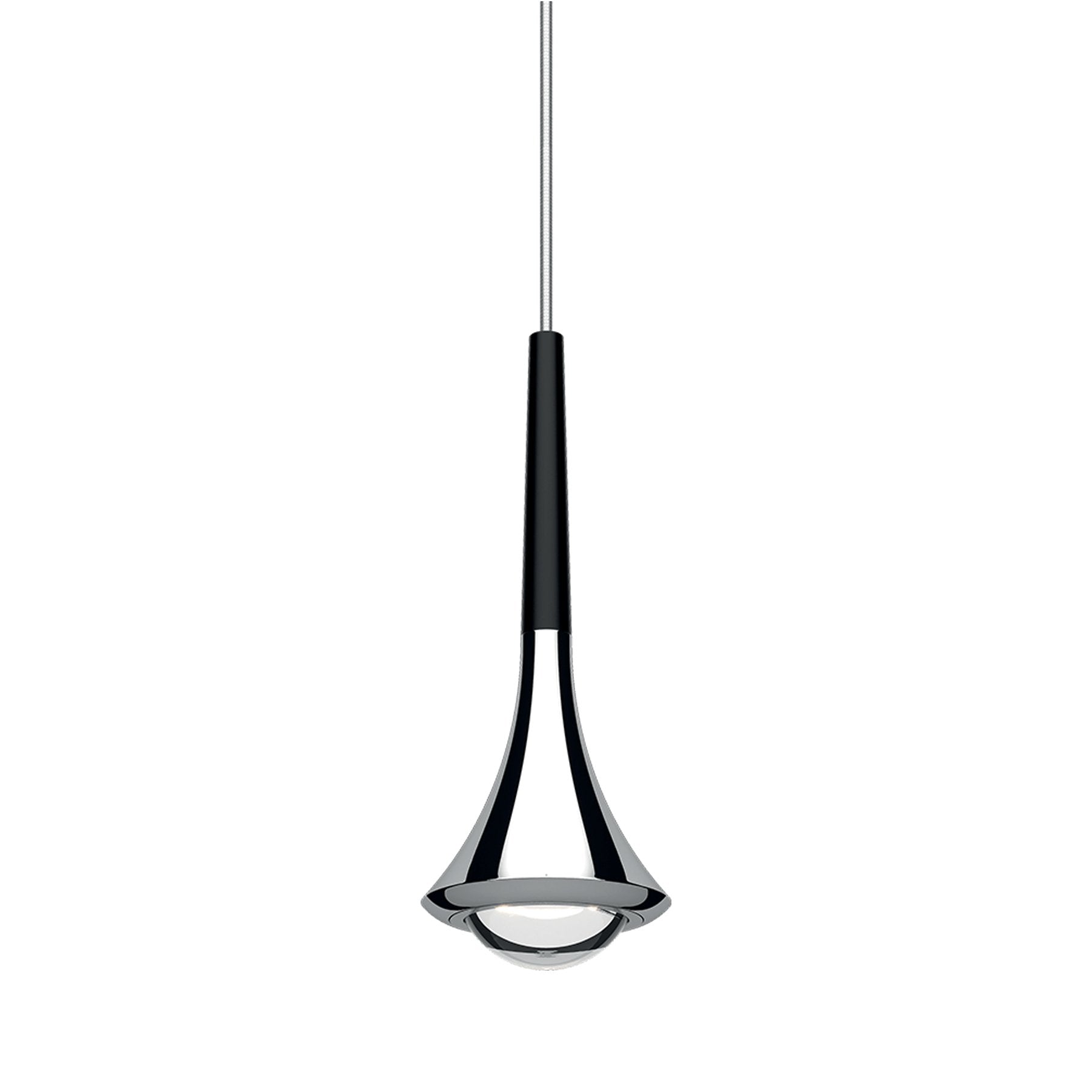 Suspension LED en métal conique avec lentille convexe Rain