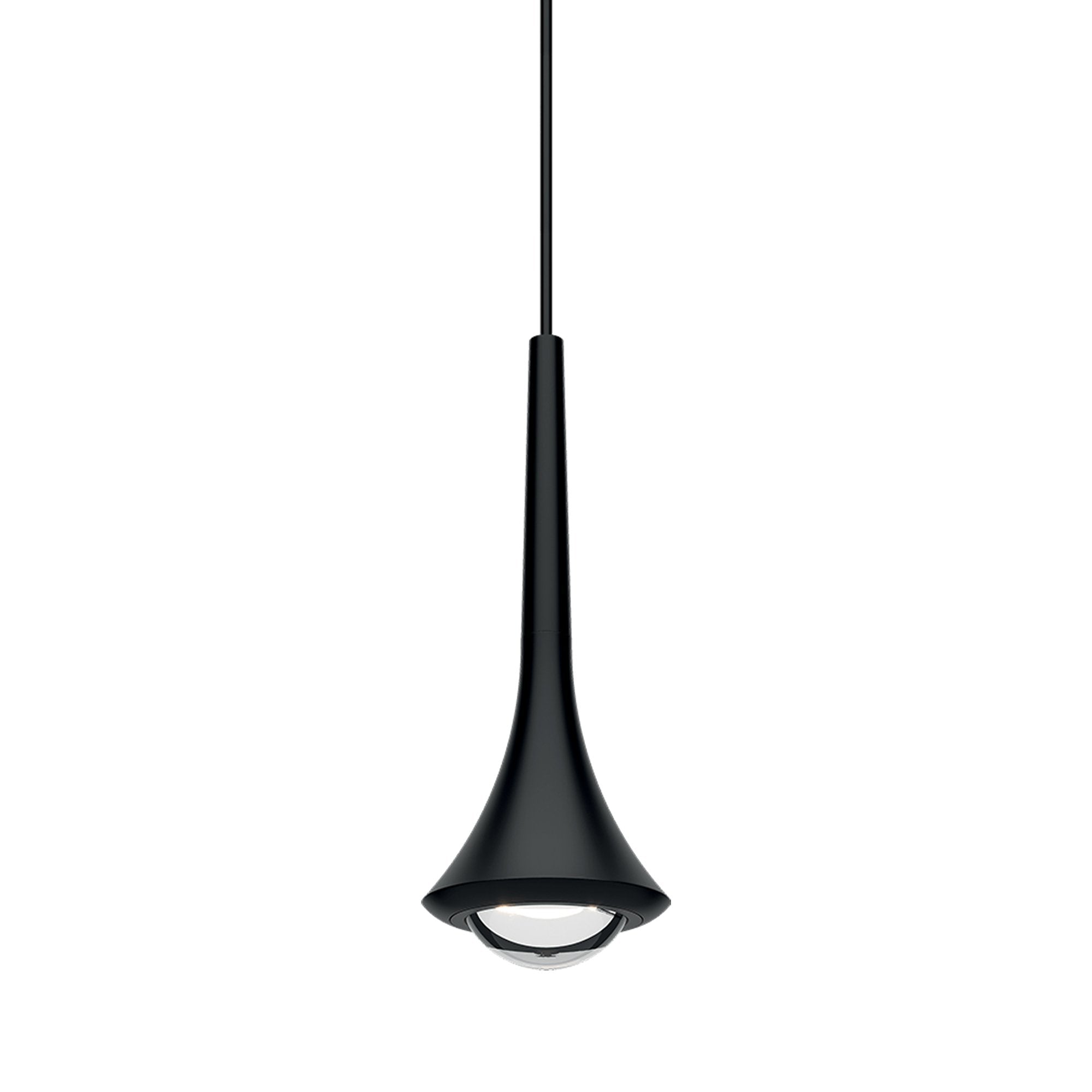Suspension LED en métal conique avec lentille convexe Rain