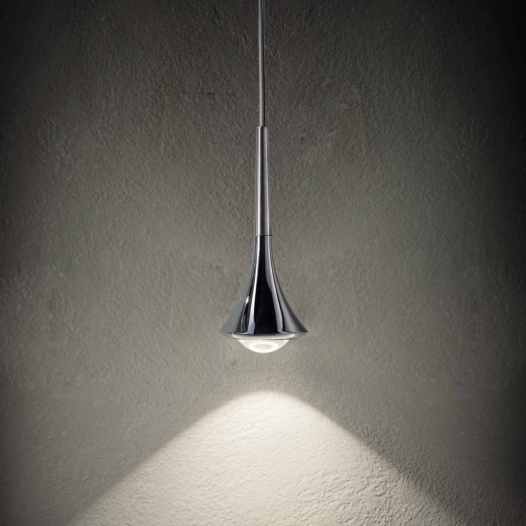 Suspension LED en métal conique avec lentille convexe Rain