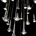 Suspension LED en métal conique avec lentille convexe Rain