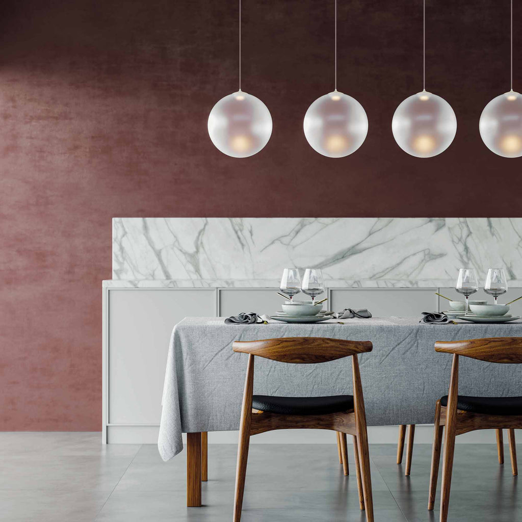 Suspension simple LED en verre soufflé Globe Bulle