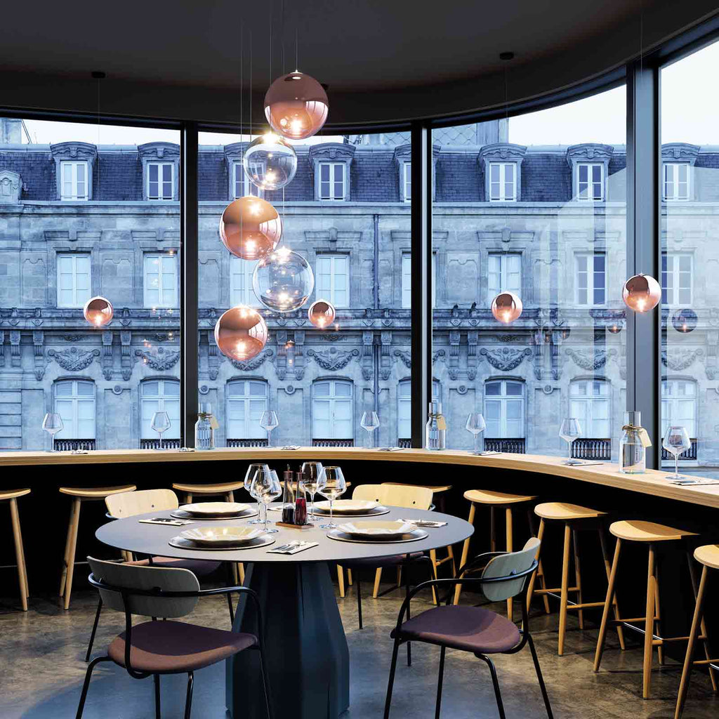Suspension simple LED en verre soufflé Globe Bulle