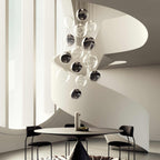 Suspension simple LED en verre soufflé Globe Bulle