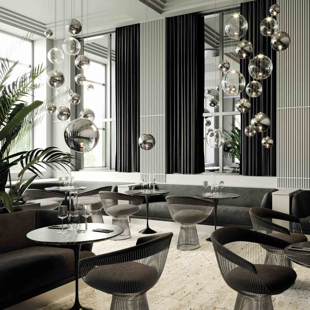 Suspension simple LED en verre soufflé Globe Bulle