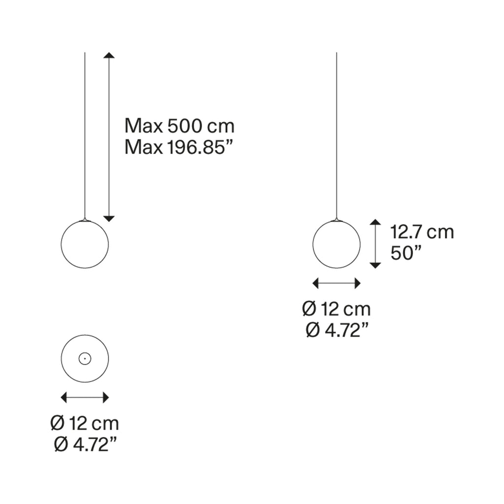 Suspension simple LED en verre soufflé Globe Bulle